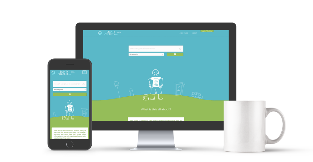 Webdesign Emptypockets.info - desktop i mobilní verze